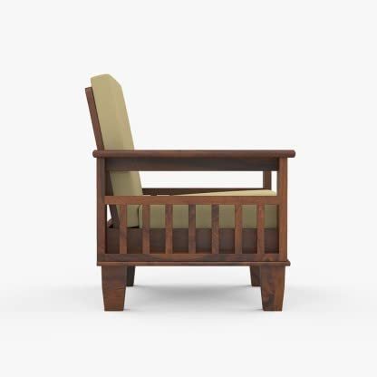 Saamenia Furnitures Solid Sheesham Wood 5 Seater Sofa Set for Living Room Furniture – Brown  Finish (3+1+1 Seater)