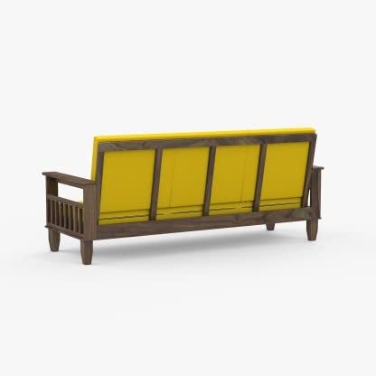 Saamenia Furnitures Solid Sheesham Wood 3 Seater Sofa Set for Living Room Furniture – Natural Brown Finish