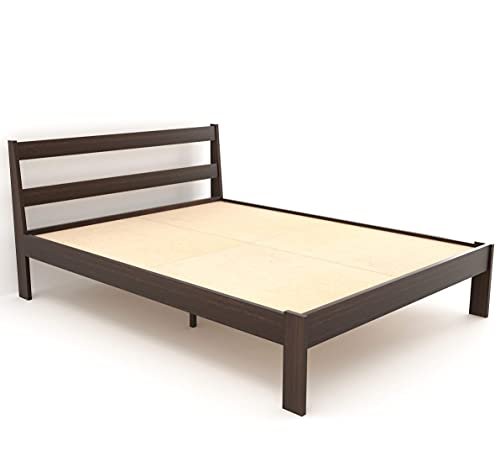 Saamenia Furnitures Roverb Sheesham Wood Bed Without Storage (Queen Size, Walnut Finish)