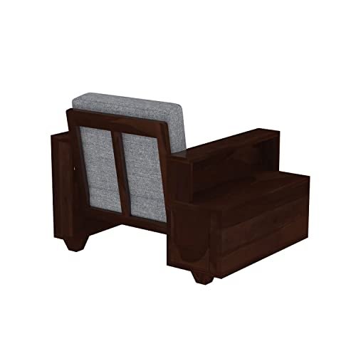 Mamta Furniture Home Spacious Cozy Stylish Durable Modern Classic Elegant Solid 5 Seater Sheesham Wood Sofa Set | Walnut Finish | Living Room | 3+1+1 Configuration