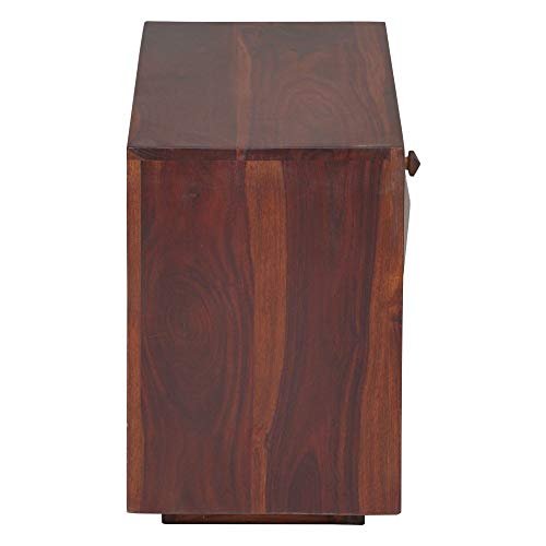 Saamenia Furnitures Sheesham Wood Contemporary End Table with 1 Drawer | Bed Side Table (Wood,Natural)