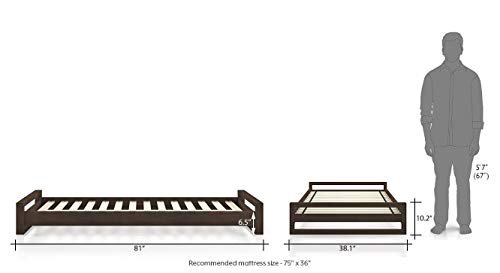 Saamenia Furnitures Sheesham Wood Single Size Bed for Home Bedroom (Dark Walnut Finish)