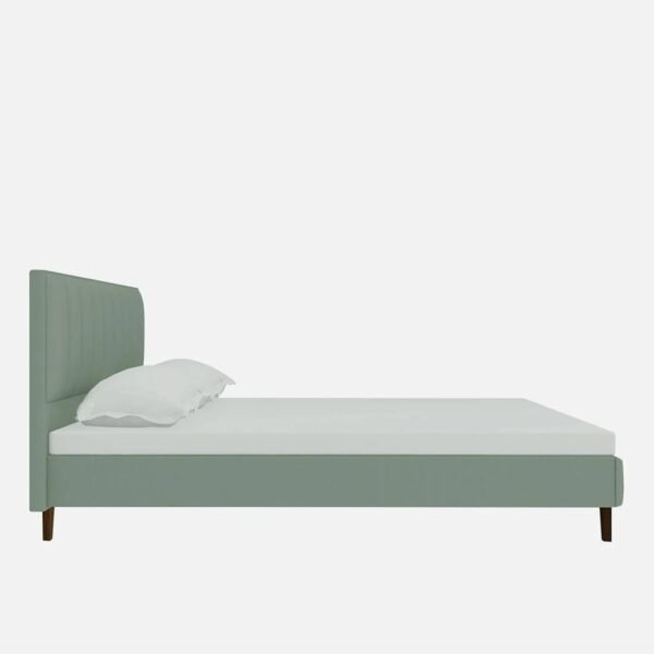 Mamta Furniture Fabric Upholstered King Size Bed with Headboard | Grey Engineered Wood Frame | Bedroom & Kids Room | Master Bedroom | Guest Room | DIY Assembly
