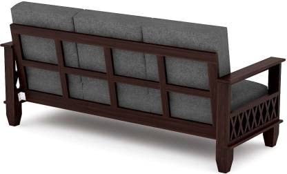 Saamenia Furnitures Solid Sheesham Wood 5 Seater Sofa Set for Living Room Furniture – Walnut Finish (3+1+1 Seater)