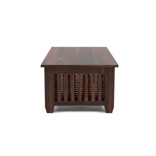 Mamta Furniture Vesta Solid Sheesham Wood Coffee Table | 44 x 22 x 16 Inches | Solid Wood Center Table with Shelf | Premium Living Room Furniture | Walnut Finish
