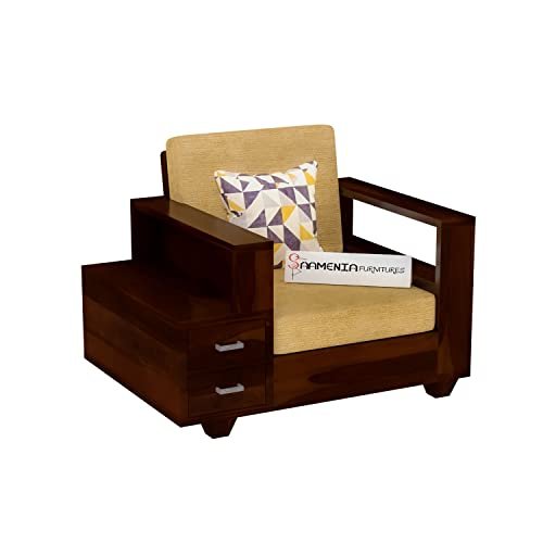 Mamta Furniture Wooden Sheesham Teak Wood sopha 1 Seater , Furniture Living Room , 1 Sopha Wooden , Office Furniture Sopha , Without Pillow , Walnut