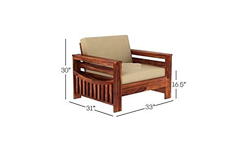 Saamenia furnitures™ Wooden Solid Sheesham Wood 5 Seater Sofa Set with Cushions (5 Seater Sofa | 3+1+1 with Coffee Table, Honey Finish 1)