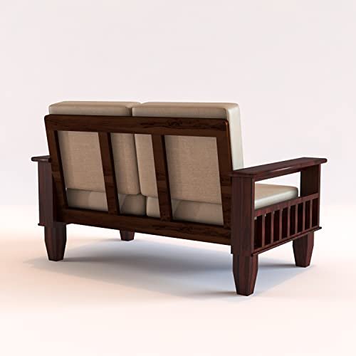 Mamta Furniture Wooden 4 Seater Sofa Set for Living Room , 2+2 Seater Sofa with 40 Density Cushions for Office & Lounge , Four Seater Sofa Sets for Home , Sheesham Wood, Mahogany