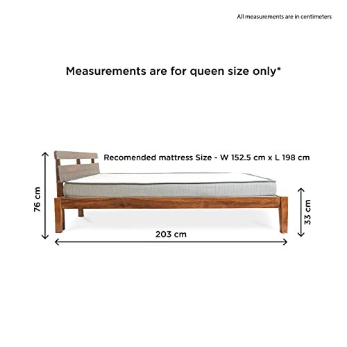 Saamenia Furnitures High Grade Solid Sheesham Wooden Bed Queen Size for Bedroom , Double Bed Without Storage