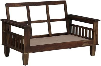 Saamenia Furnitures Solid Sheesham Wooden 2 Seater Sofa Set for Living Room Furniture – Natural Brown Finish
