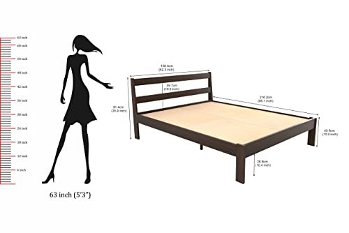 Saamenia Furnitures Roverb Sheesham Wood Bed Without Storage (Queen Size, Walnut Finish)