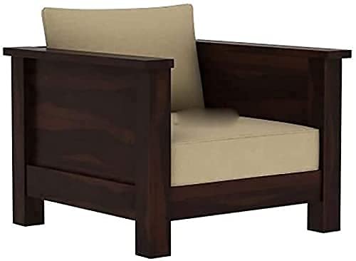Saamenia Furnitures Solid Sheesham Wood 5 Seater Sofa Set for Living Room Furniture – Warm Chestnut Finish (3+1+1 Seater)