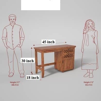 SAAMENIA FURNITURES Sheesham Wood Study Table for Home and Office with Chair, Writing Study Desk for Students Wooden Computer Table – Honey Finish