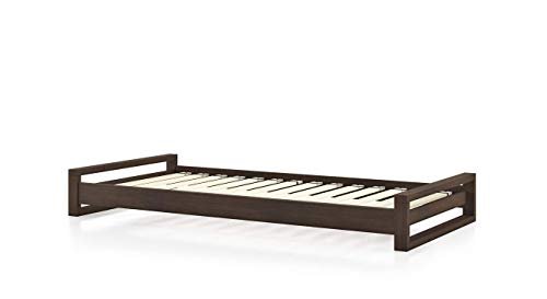 Saamenia Furnitures Sheesham Wood Single Size Bed for Home Bedroom (Dark Walnut Finish)