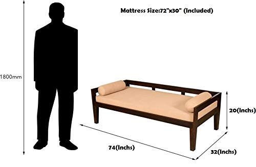 Saamenia Furnitures Solid Sheesham Wood Divan Furniture Set for Living Room | Bedroom | Drawing Hall (Walnut Finish, Queen)