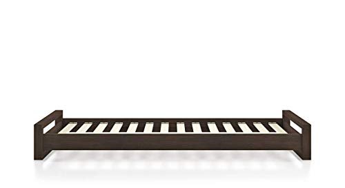 Saamenia Furnitures Sheesham Wood Single Size Bed for Home Bedroom (Dark Walnut Finish)