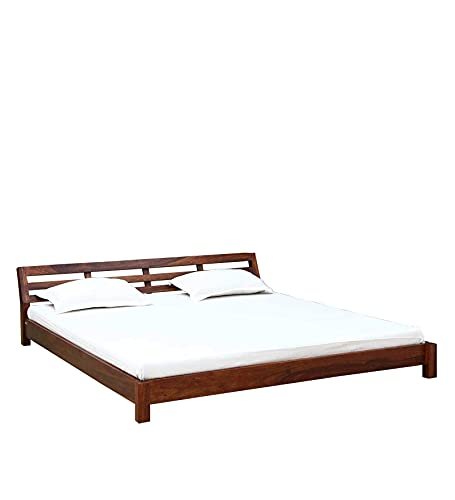 Saamenia Furnitures Solid Sheesham Wood King Size Bed for Living Room | Wooden Bed | Bed for Bedroom | Solid Wood King Size Bed | King Size Wood Bed | (Honey Oak Finish) |