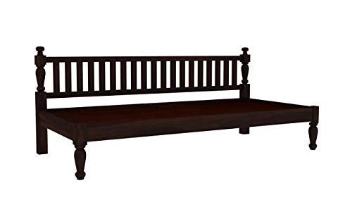 Saamenia furnitures™ Solid Wood Divan Bed for Living Room , 3 Seater Divan Single Bed for Drawing Room , Sheesham Wood – Walnut Finish