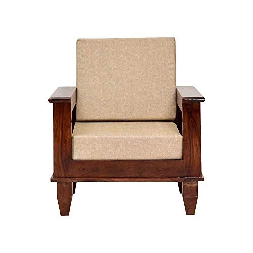 Saamenia furnitures™ Solid Sheesham Wood Sofa Set 5 Seater Furniture Wooden 5 Seater Sofa Set (3+1+1) Teak Wood Sofa Set Furniture | Home Living Room with Cushions (Dark Brown)