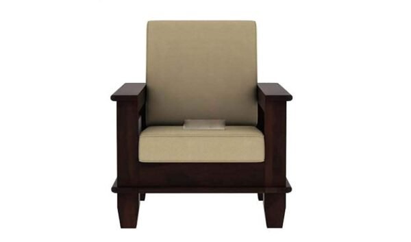 Saamenia furnitures™ Wooden Solid Teak Wood 5 Seater Sofa Set with Cushions (5 Seater Sofa | 3+1+1, Walnut Finish)