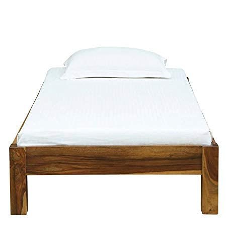 Saamenia Furnitures Solid Sheesham Single Bed Without Storage for Living Room | Bed for Bedroom | Wooden Bed | Solid Wood Bed | Single Wood Bed | (Teak Finish Brown) |