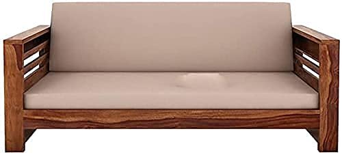 Saamenia Furnitures Solid Sheesham Wood 3 Seater Sofa Set for Living Room Furniture – Honey Finish