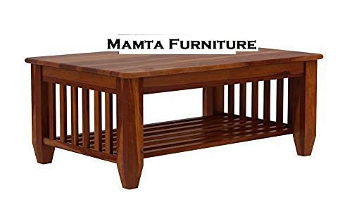 Saamenia furnitures™ Sheesham Wood Coffee Table for Living Room | Wooden Center Table (Finish Color – Honey Finish)