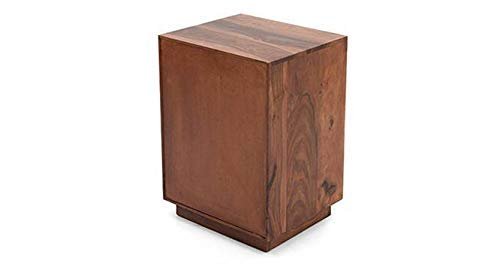 Saamenia Furnitures Sheesham Wood Contemporary End Table with 2 Drawer | Bed Side Table (Wood,Natural)