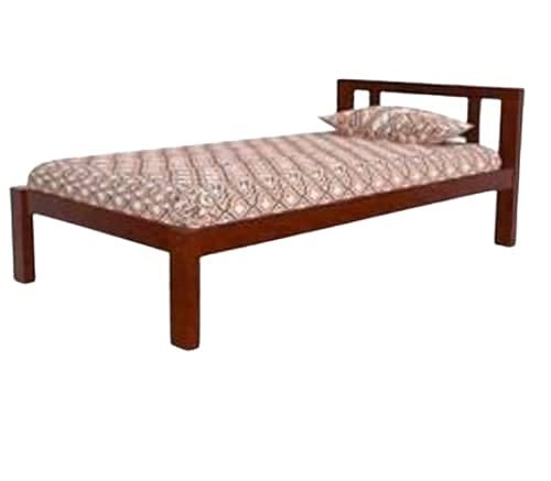 Saamenia Furnitures Modern Brown Wooden Single Bed, Size: 6x4 Feet Without Box