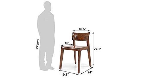 SAAMENIA FURNITURES Solid Sheesham Teak Wood Dining Chair Set of 2 Living Room | 2 Chair Dining Set Wood Office Chair | Dining Room Set | Dining Chairs Set of 2 | Study Table Chairs Set | Teak Finish