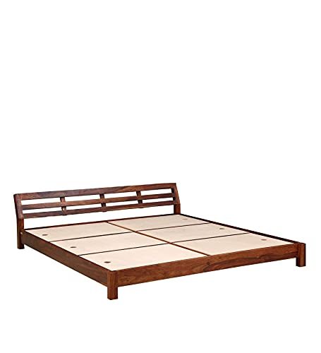 Saamenia Furnitures Solid Sheesham Wood King Size Bed for Living Room | Wooden Bed | Bed for Bedroom | Solid Wood King Size Bed | King Size Wood Bed | (Honey Oak Finish) |
