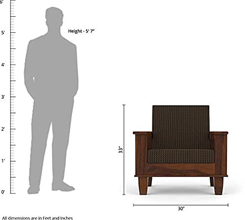 Saamenia Furnitures Solid Sheesham Wood 5 Seater Sofa Set for Living Room Furniture – Dark Walnut