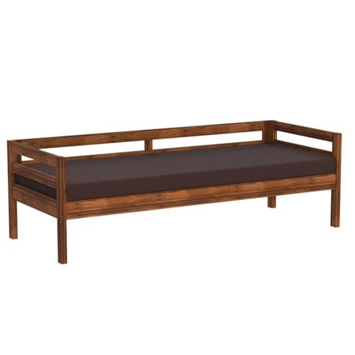 Mamta Furniture 3 Seater Sheesham Wood Sofa Cum Bed | Brown Finish | Living Room Couch with Base Cushion | Drawing Room | Without Pillow | Solid Wood Frame