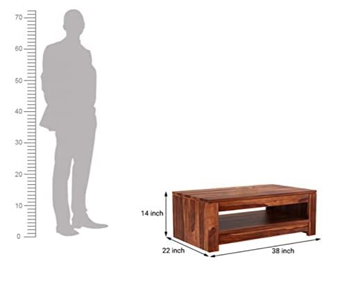 Saamenia Furnitures Solid Sheesham Wooden Coffee Table For Living Room Furniture – Teak Finish