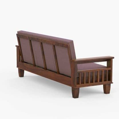Saamenia Furnitures Solid Sheesham Wooden 3 Seater Sofa Set for Living Room Furniture – Natural Brown Finish