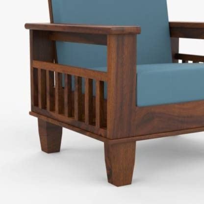 Saamenia Furnitures Solid Sheesham Wood 5 Seater Sofa Set for Living Room Furniture Fabric – Honey Finish (3+1+1 Seater)