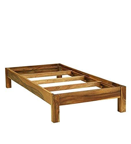 Saamenia Furnitures Solid Sheesham Single Bed Without Storage for Living Room | Bed for Bedroom | Wooden Bed | Solid Wood Bed | Single Wood Bed | (Teak Finish Brown) |