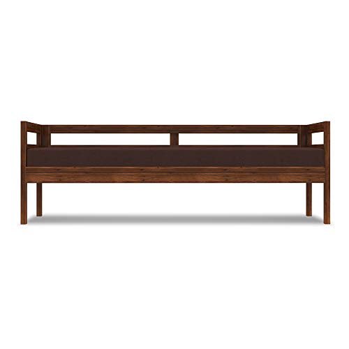 Mamta Furniture 3 Seater Sheesham Wood Sofa Cum Bed | Brown Finish | Living Room Couch with Base Cushion | Drawing Room | Without Pillow | Solid Wood Frame