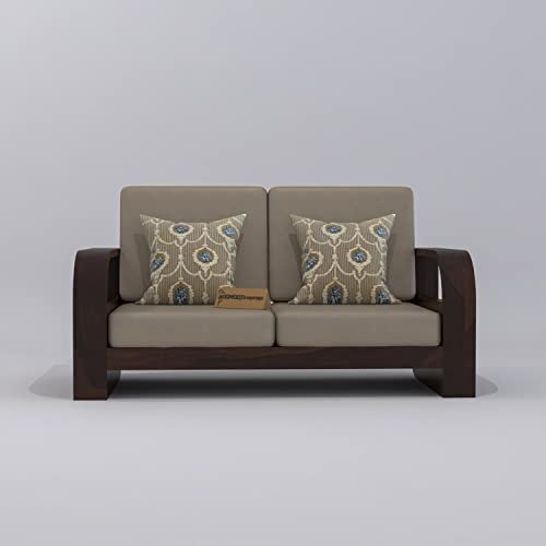 Mamta Furniture Solid Sheesham Wooden 2 Seater Sofa with 40 Density Cushions for Living Room, Home, Office & Lounge – Walnut