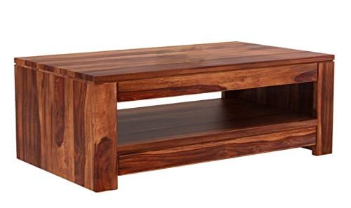Saamenia Furnitures Solid Sheesham Wooden Coffee Table For Living Room Furniture – Teak Finish