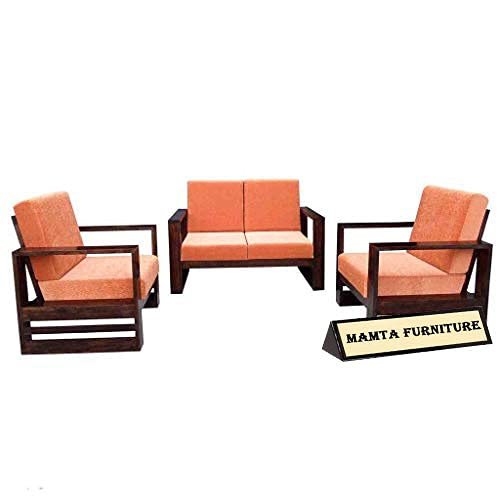Mamta Furniture Sheesham Wood 5 Seater Sofa Set | Living Room | Natural Teak Finish | Drawing Room | Without Pillow | Solid Wood Frame