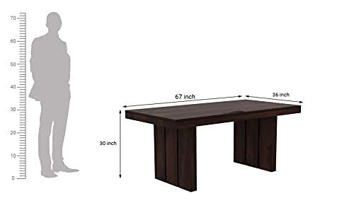 Saamenia furnitures™ Sheesham Wood 6 Seater Dining Table with Chairs | Dining Set Furniture | Balcony | Living Room (Walnut Finish, Sheesham Wood Dining Table with 4 Chairs and 1 Bench)
