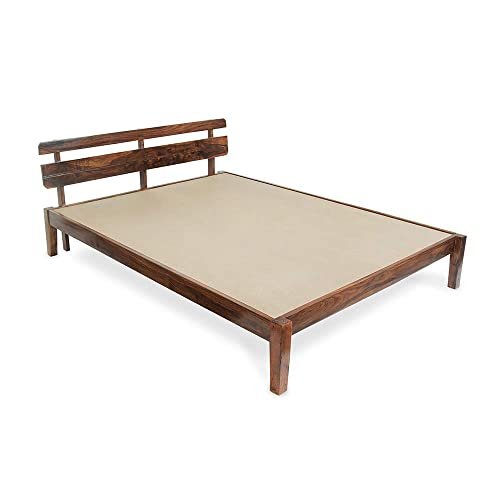 Saamenia Furnitures High Grade Solid Sheesham Wooden Bed Queen Size for Bedroom , Double Bed Without Storage