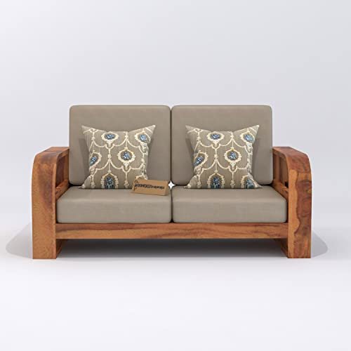 Mamta Furniture Wooden 6 Seater Sofa Set for Living Room, Six Seater Sofa with 40 Density Cushions for Office & Lounge, 3+2+1 Seater Sofa Sets for Home, Sheesham Wood, Honey