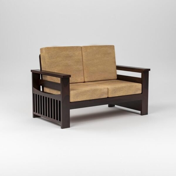 Mamta Furniture Solid Sheesham Wood 6 Seater Sofa Set for Living Room, 3+2+1 Seater Sofa Sets for Office & Lounge, Home with Beige Cushions – Walnut Finish
