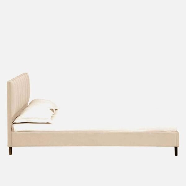 Mamta Furniture Fabric Upholstered Queen Size Bed with Headboard | Engineered Wood Frame | Beige Finish | Bedroom & Kids Room Use | Luxury Comfort | Hotel Grade