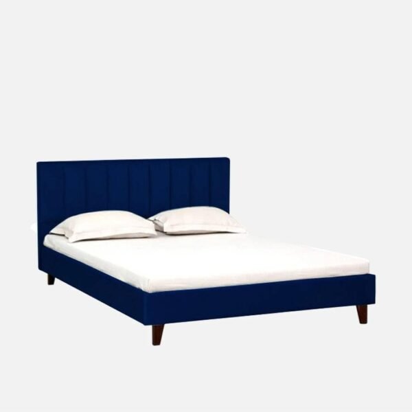 Mamta Furniture Fabric Upholstered King Size Bed with Headboard | Blue Fabric Finish | Engineered Wood Frame | Bedroom Kids Room Hotel Use | Master Bedroom