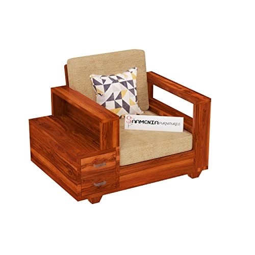 Mamta Furniture Wooden Sheesham Teak Wood Sofa Set 5 Seater , Furniture Living Room , 5 Seater Sofa Set Wooden , Office Furniture Sofa Set , Without Pillow , Honey
