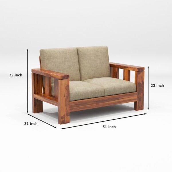 Saamenia Furnitures Solid Sheesham Wooden 6 Seater Sofa Set for Living Room Furniture – Honey Finish