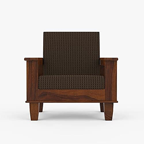 Saamenia Furnitures Solid Sheesham Wood 5 Seater Sofa Set for Living Room Furniture – Dark Walnut